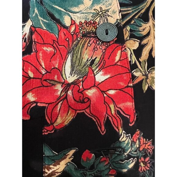 Vintage Carole Little Womens Floral & Striped Button-Up Jacket Bomber Style - Picture 10 of 12